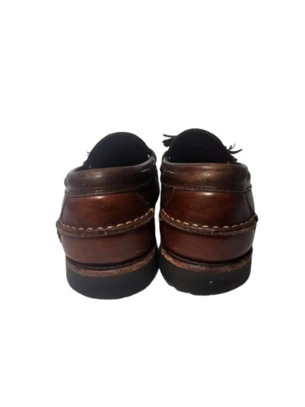 Vtg Allen Edmonds Kingsfield brown Leather slip-on loafers tassels Mens 8D Shoes